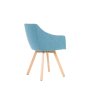 Čalúnené kreslo Wind Wood, drevené nohy, látka VIS021 modrá