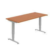 Pracovný stôl Motion, ZO, 3S, 180x61 - 128x80 cm, čerešňa/sivá
