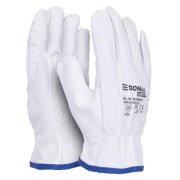 Rukavice pracovné celokoženné DONAU SAFETY biele veľ. 10/XL