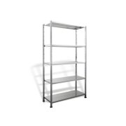 Policový regál s 5 kovovými policami, základný modul, š.106 x h.43 x v.200 cm