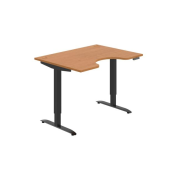 Pracovný stôl Motion Ergo, PO, 2S, 120x70,5-120,5x90 cm, jelša/čierna