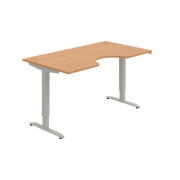 Pracovný stôl Motion Ergo, ZO, 2S, 160x70,5-120,5x90 cm, buk/sivá