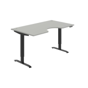 Pracovný stôl Motion Ergo, PO, 2S, 160x70,5-120,5x90 cm, sivá/čierna
